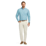 PERFORMANCE COMFORT LONG SLEEVE PLAID BUTTON DOWN SHIRT - ADRIATIC BLUE