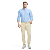 PERFORMANCE COMFORT LONG SLEEVE PLAID BUTTON DOWN SHIRT - AZURINE BLUE