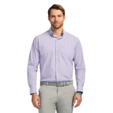 PERFORMANCE COMFORT LONG SLEEVE PLAID BUTTON DOWN SHIRT - VIOLA