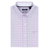 PERFORMANCE COMFORT LONG SLEEVE PLAID BUTTON DOWN SHIRT - VIOLA