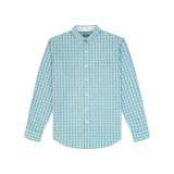 BIG & TALL PERFORMANCE COMFORT LONG SLEEVE PLAID BUTTON DOWN SHIRT - ADRIATIC BLUE