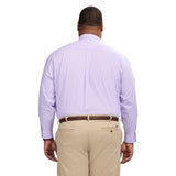 BIG & TALL PERFORMANCE COMFORT LONG SLEEVE PLAID BUTTON DOWN SHIRT - VIOLA