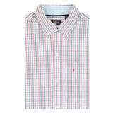 PERFORMANCE COMFORT LONG SLEEVE PLAID BUTTON DOWN SHIRT - HOLLY BERRY