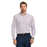 PERFORMANCE COMFORT LONG SLEEVE PLAID BUTTON DOWN SHIRT - HOLLY BERRY