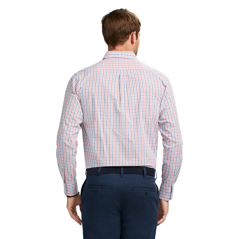 PERFORMANCE COMFORT LONG SLEEVE PLAID BUTTON DOWN SHIRT - HOLLY BERRY
