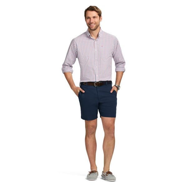PERFORMANCE COMFORT LONG SLEEVE PLAID BUTTON DOWN SHIRT - HOLLY BERRY