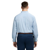 BIG & TALL PERFORMANCE COMFORT LONG SLEEVE PLAID BUTTON DOWN SHIRT - ATOMIZER