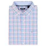 BIG & TALL PERFORMANCE COMFORT LONG SLEEVE PLAID BUTTON DOWN SHIRT - FAIRY TALE