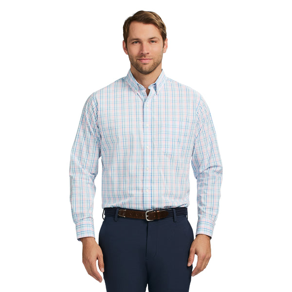 PERFORMANCE COMFORT LONG SLEEVE PLAID BUTTON DOWN SHIRT - FAIRY TALE