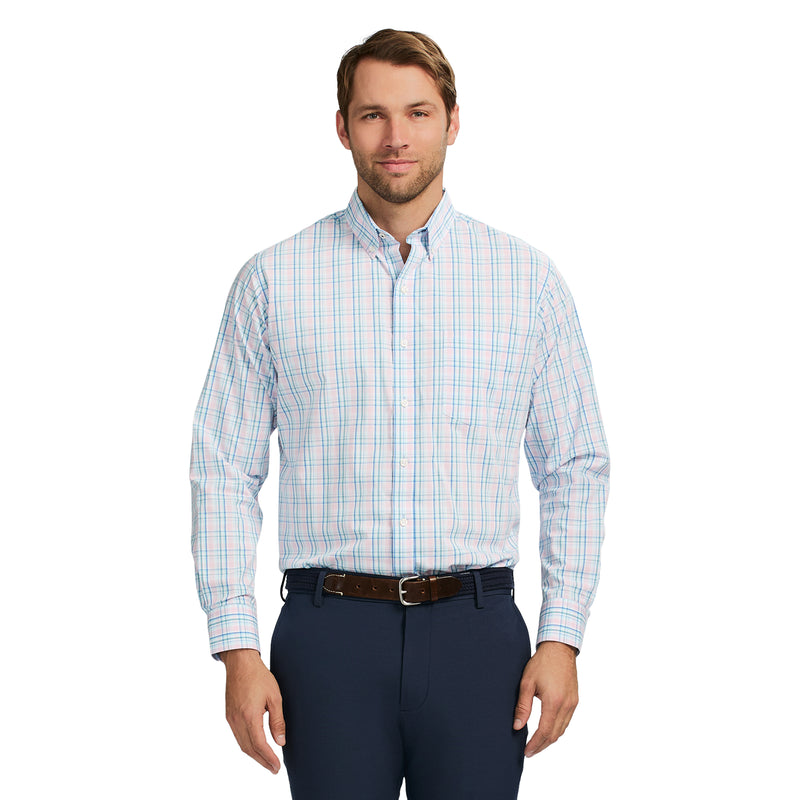 PERFORMANCE COMFORT LONG SLEEVE PLAID BUTTON DOWN SHIRT - FAIRY TALE