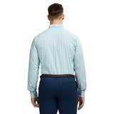 BIG & TALL PERFORMANCE COMFORT LONG SLEEVE PLAID BUTTON DOWN SHIRT - BIRDS EGG GREEN