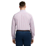BIG & TALL PERFORMANCE COMFORT LONG SLEEVE PLAID BUTTON DOWN SHIRT - MAUVEGLOW