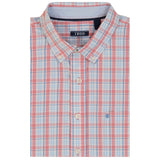 BIG & TALL PERFORMANCE COMFORT LONG SLEEVE PLAID BUTTON DOWN SHIRT - MAUVEGLOW