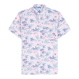 BIG & TALL DOCKSIDE SHORT SLEEVE CHAMBRAY PRINTED SHIRT - NOSEGAY