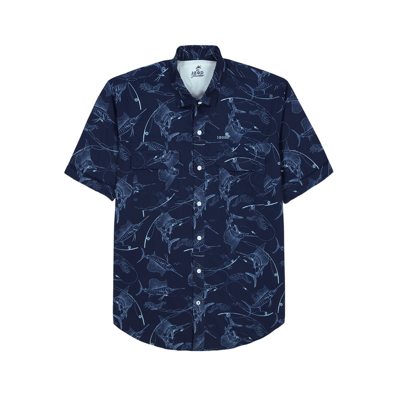 SUNSHIELD PERFORMANCE PRINTED SHIRT - MEDIEVAL BLUE