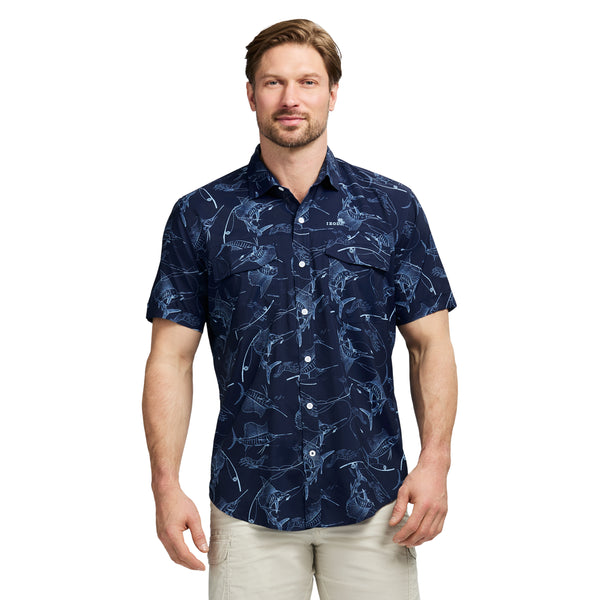 SUNSHIELD PERFORMANCE PRINTED SHIRT - MEDIEVAL BLUE