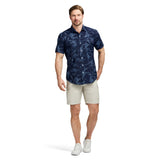 SUNSHIELD PERFORMANCE SHORT SLEEVE PRINTED SHIRT - MEDIEVAL BLUE