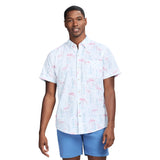 DOCKSIDE SHORT SLEEVE CHAMBRAY PRINTS - BRIGHT WHITE