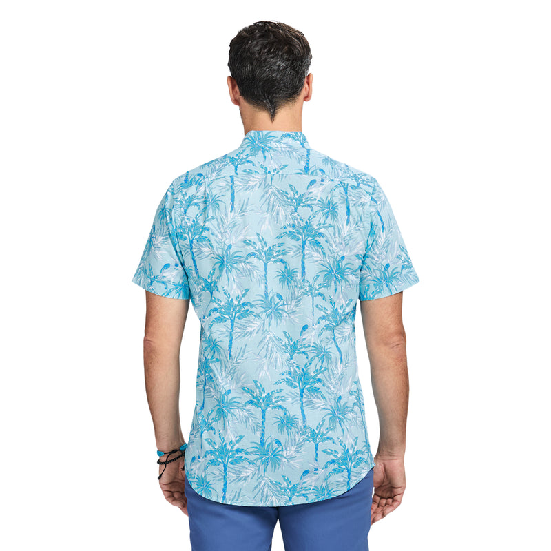 DOCKSIDE PRINTED CHAMBRAY SHORT SLEEVE BUTTON DOWN SHIRT - ATOMIZER