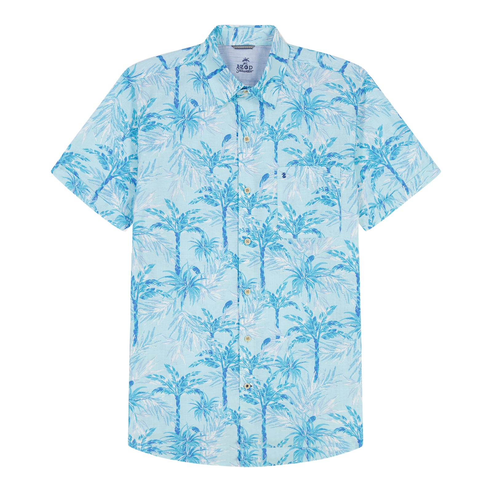 Big & Tall Dockside Printed Chambray Short Sleeve Button