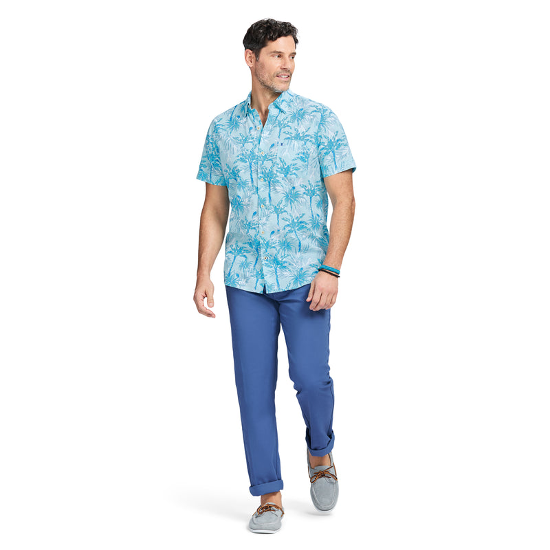 DOCKSIDE PRINTED CHAMBRAY SHORT SLEEVE BUTTON DOWN SHIRT - ATOMIZER