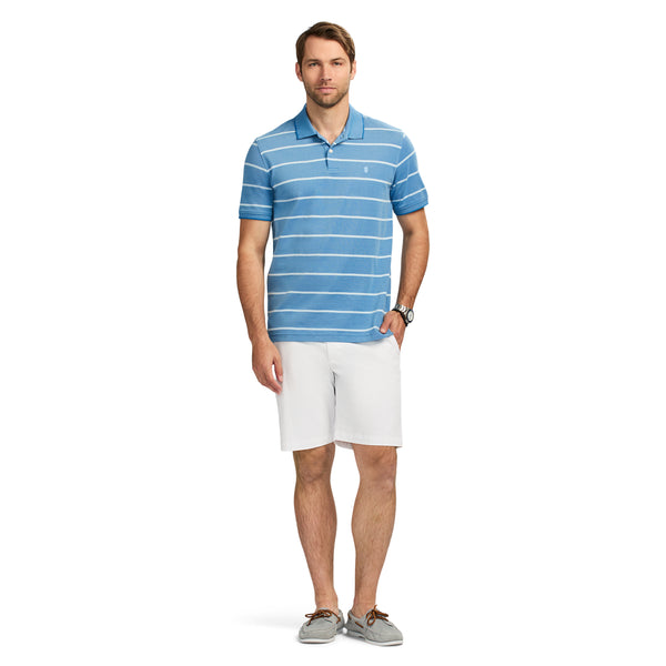 ADVANTAGE PERFORMANCE SHORT SLEEVE STRIPED POLO - BRIGHT COBALT