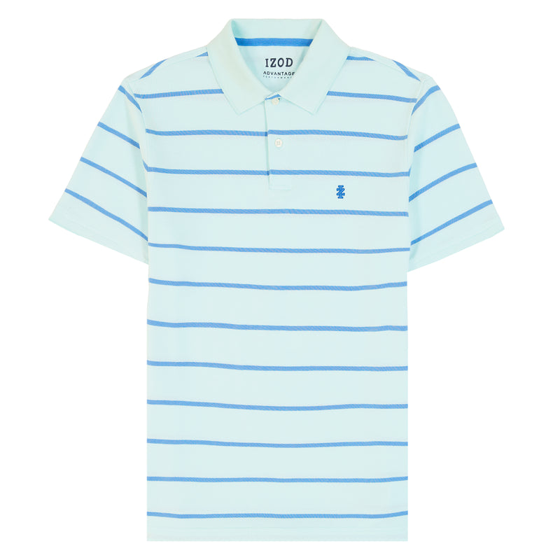 ADVANTAGE PERFORMANCE SHORT SLEEVE STRIPED POLO - LIMPET SHELL