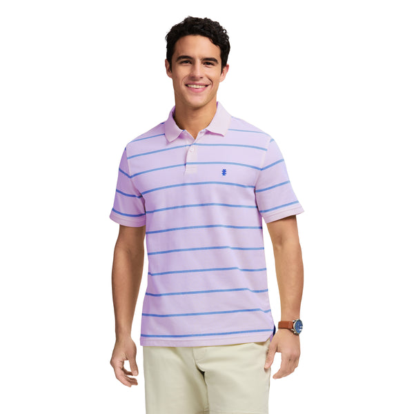 ADVANTAGE PERFORMANCE SHORT SLEEVE STRIPED POLO - VIOLA