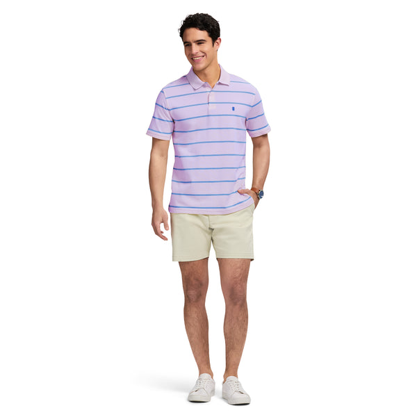 ADVANTAGE PERFORMANCE SHORT SLEEVE STRIPED POLO - VIOLA