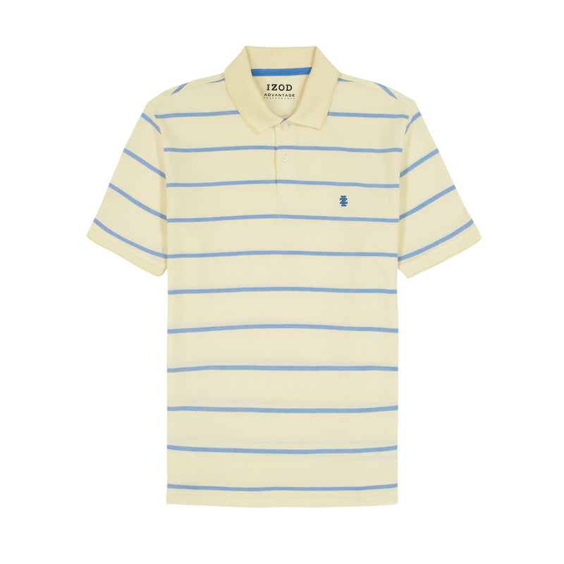 ADVANTAGE PERFORMANCE SHORT SLEEVE STRIPED POLO - LEMON MERINGUE