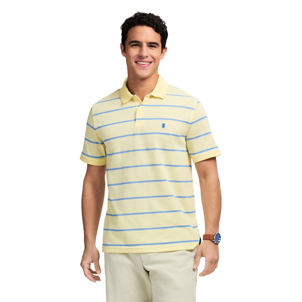 ADVANTAGE PERFORMANCE SHORT SLEEVE STRIPED POLO - LEMON MERINGUE