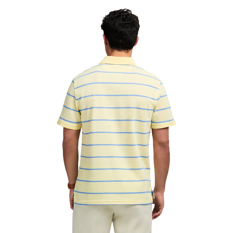 ADVANTAGE PERFORMANCE SHORT SLEEVE STRIPED POLO - LEMON MERINGUE