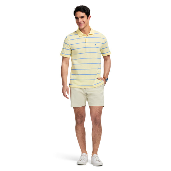 ADVANTAGE PERFORMANCE SHORT SLEEVE STRIPED POLO - LEMON MERINGUE