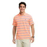 ADVANTAGE PERFORMANCE SHORT SLEEVE STRIPED POLO - CANTALOUPE
