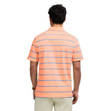 ADVANTAGE PERFORMANCE SHORT SLEEVE STRIPED POLO - CANTALOUPE