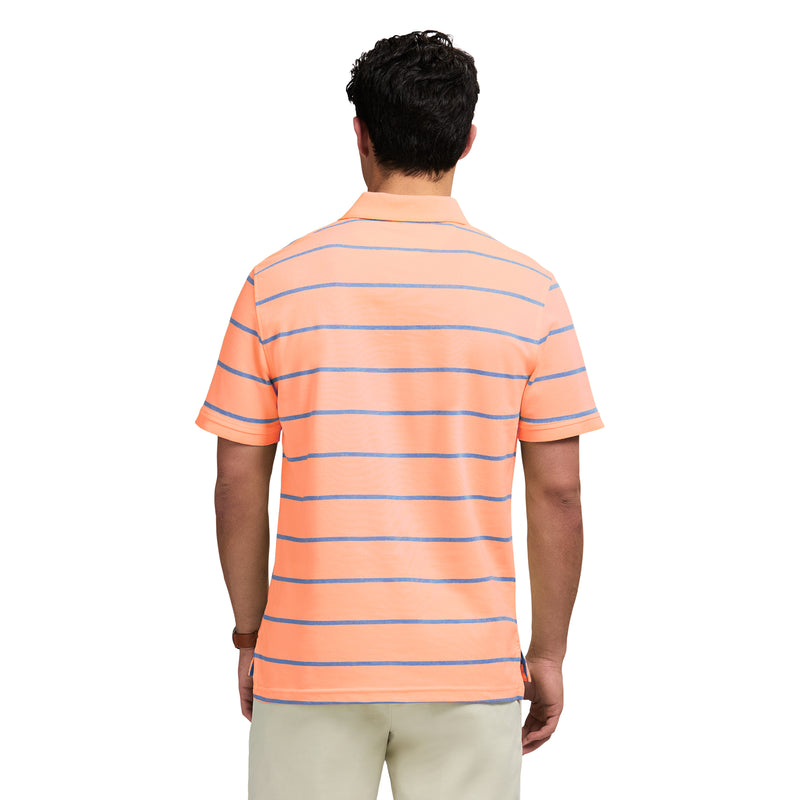 ADVANTAGE PERFORMANCE SHORT SLEEVE STRIPED POLO - CANTALOUPE