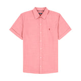 LUXURY SHORT SLEEVE BUTTON DOWN SHIRT - HOLLY BERRY