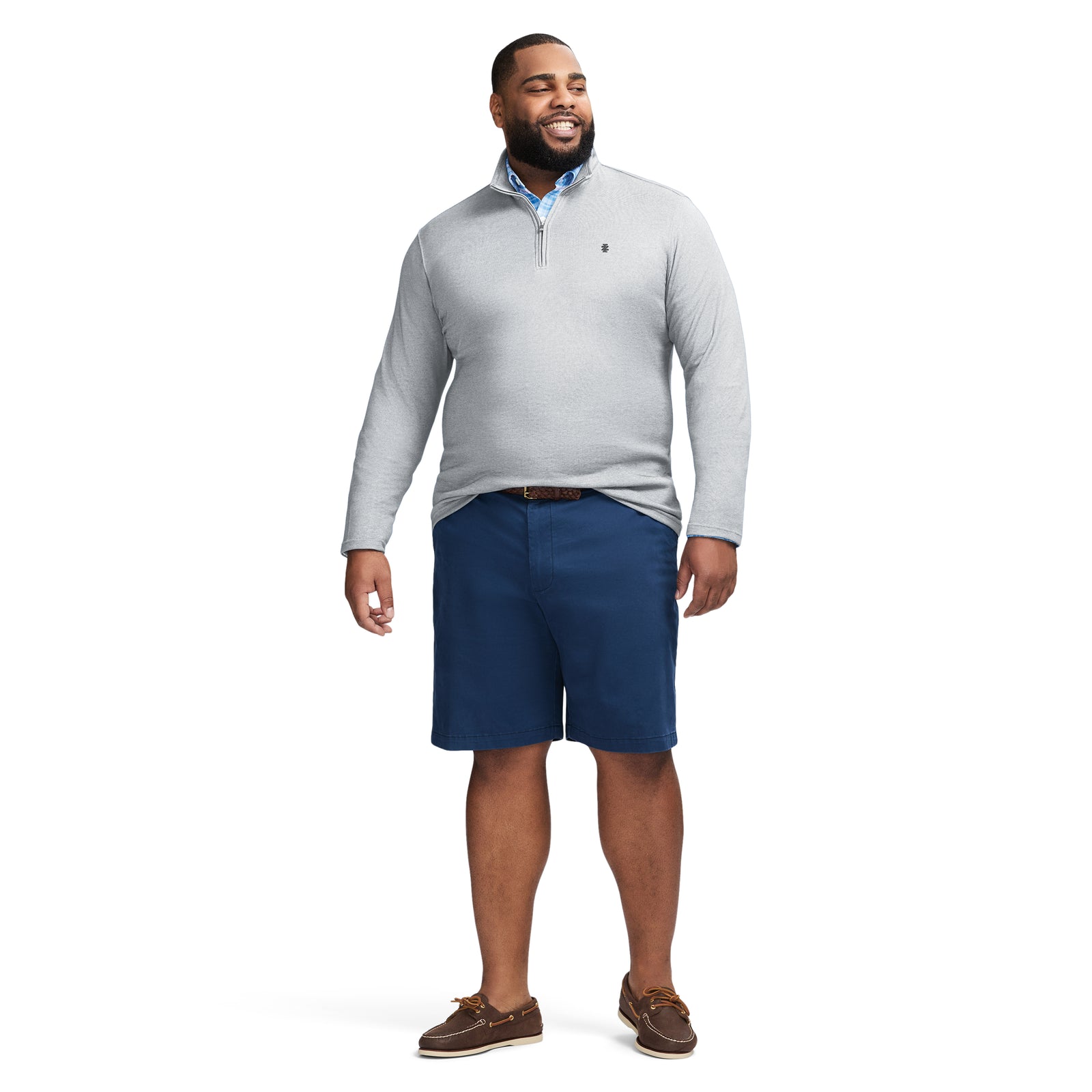 Big & Tall Performance Comfort Quarter Zip - Smoked Pearl – IZOD