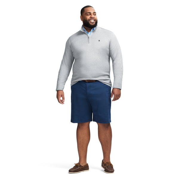 BIG AND TALL PERFORMANCE COMFORT QUARTER ZIP - SMOKED PEARL