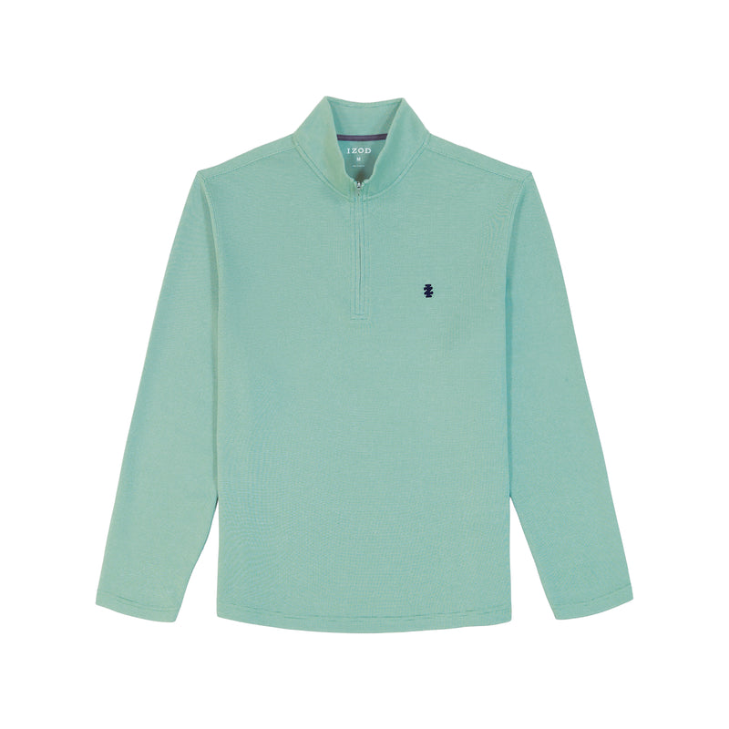 BIG AND TALL PERFORMANCE COMFORT QUARTER ZIP - BERYL GREEN