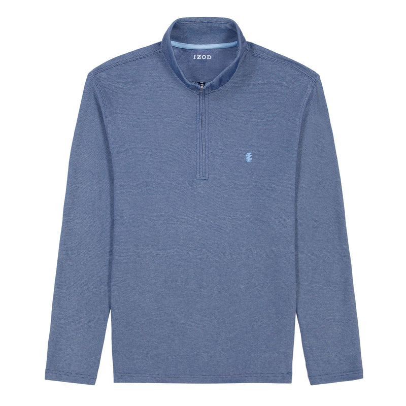 BIG AND TALL PERFORMANCE COMFORT QUARTER ZIP - MEDIEVAL BLUE