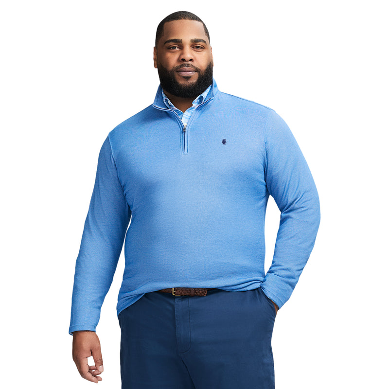 BIG AND TALL PERFORMANCE COMFORT QUARTER ZIP - BRIGHT COBALT