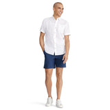 DOCKSIDE SHORT SLEEVE CHAMBRAY SHIRT - BRIGHT WHITE