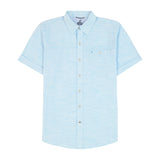 BIG & TALL DOCKSIDE SHORT SLEEVE CHAMBRAY SHIRT - AQUARIUS