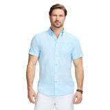 DOCKSIDE SHORT SLEEVE CHAMBRAY SHIRT - AQUARIUS