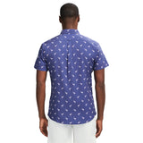 BREEZE SHORT SLEEVE PRINTED BUTTON DOWN SHIRT - SKIPPER BLUE