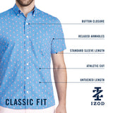 BREEZE SHORT SLEEVE PRINTED BUTTON DOWN SHIRT - BRIGHT COBALT