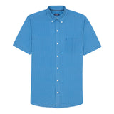 BREEZE SHORT SLEEVE PRINTED BUTTON DOWN SHIRT - BRIGHT COBALT