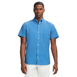 BREEZE SHORT SLEEVE PRINTED BUTTON DOWN SHIRT - BRIGHT COBALT