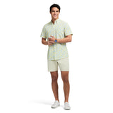 BREEZE SHORT SLEEVE PRINTED BUTTON DOWN SHIRT - LEMON MERINGUE